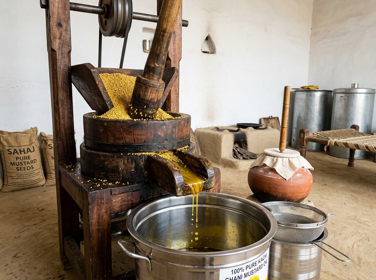 Delhi Kolhu Wale Live Mustard Oil Extraction